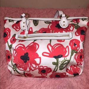 Coach floral print tote